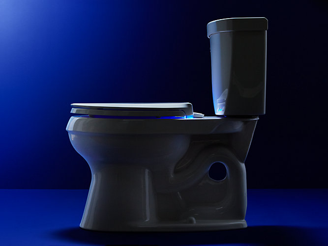 LED LIGHTED Kohler 75796-0 Cachet Nightlight Quiet-Close Elongated Toilet Seat 